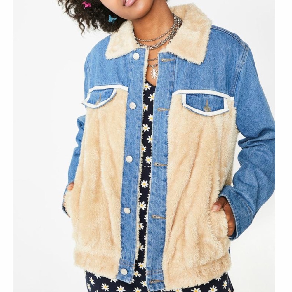 Etophe Studios Furry Denim Jean Jacket